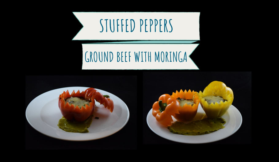 Stuffed Peppers with Ground Beef & Moringa